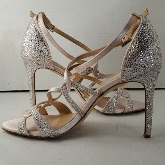 Jewel Badgley Mischka Gweny Heels Stilettos Strappy Sandals Womens Womans 8.5 - Picture 8 of 14